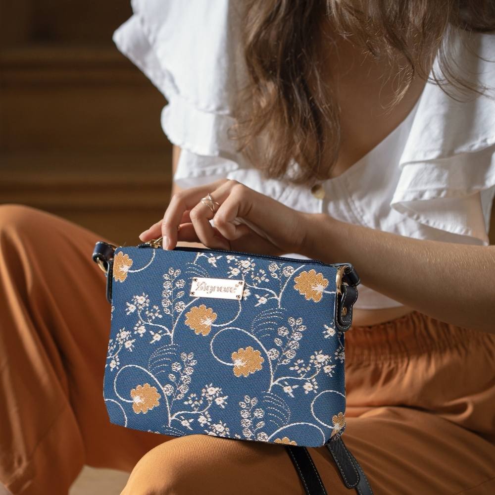 Jane Austen Blue Cross Body Bag Purse Handbag