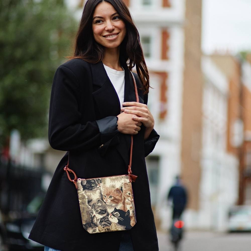 Cat Brown Sling Bag