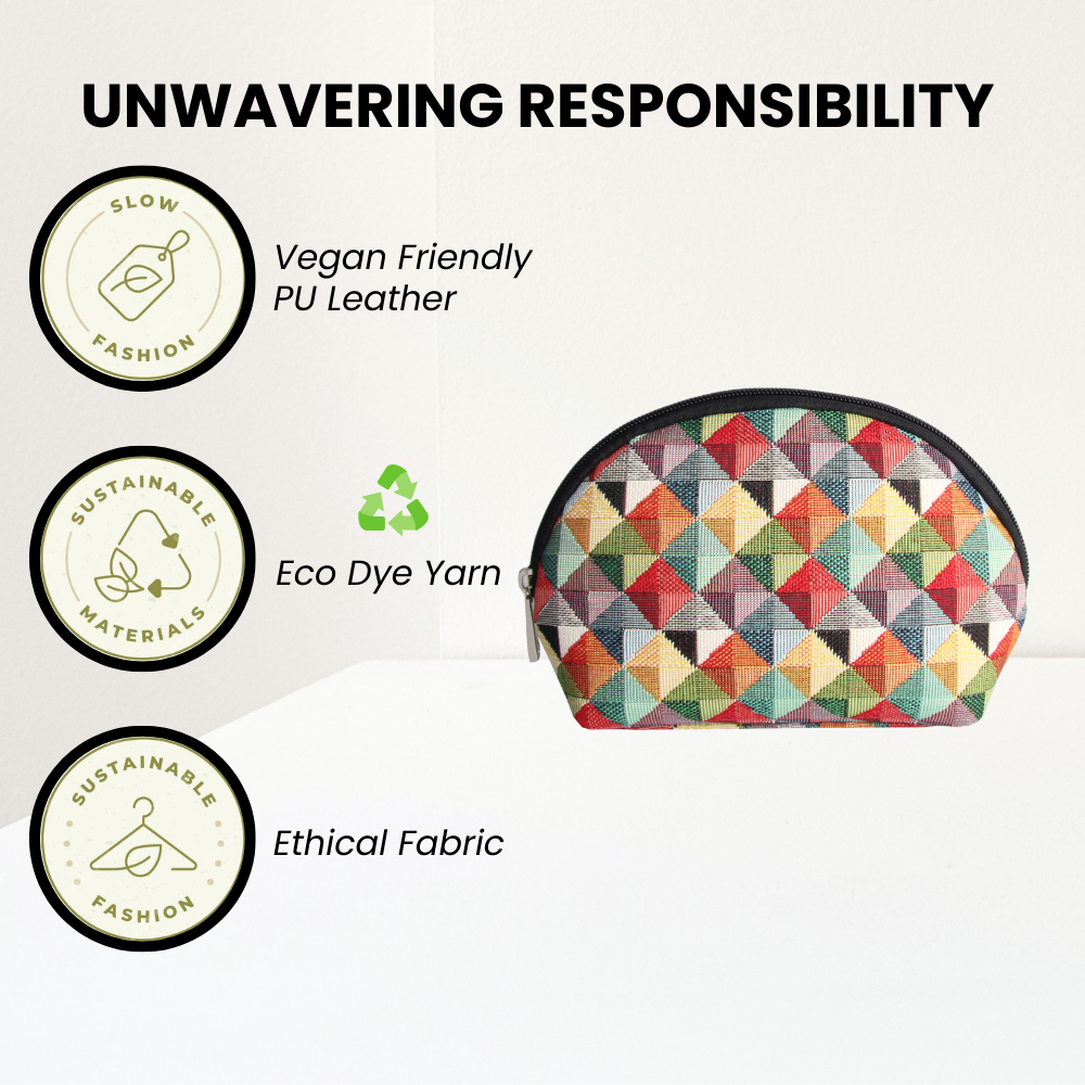 Multicolor Triangle Cosmetic Make Up Bag
