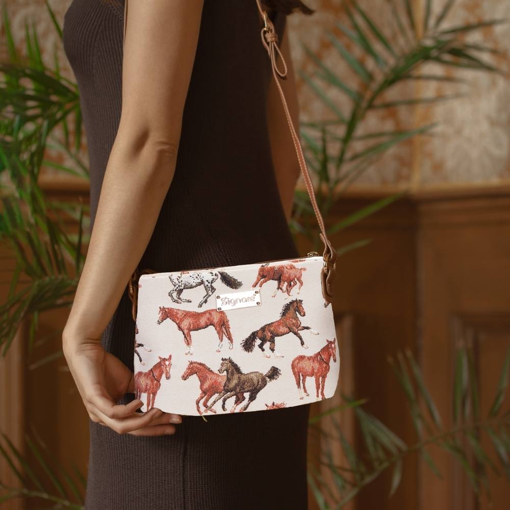 Running Horse Brown Crossbody Bag