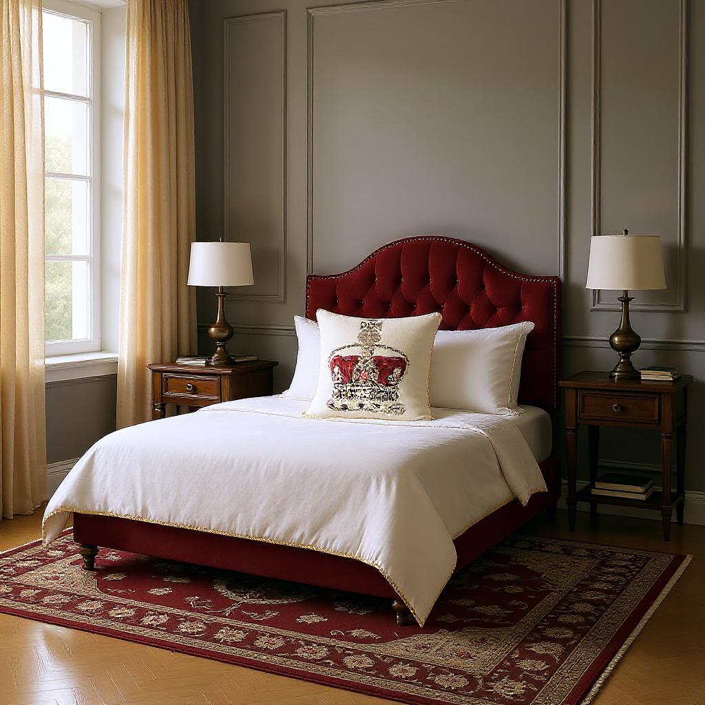 Crown White Panelled Pillowcase/Cushion Cover 18 X 18 Inch