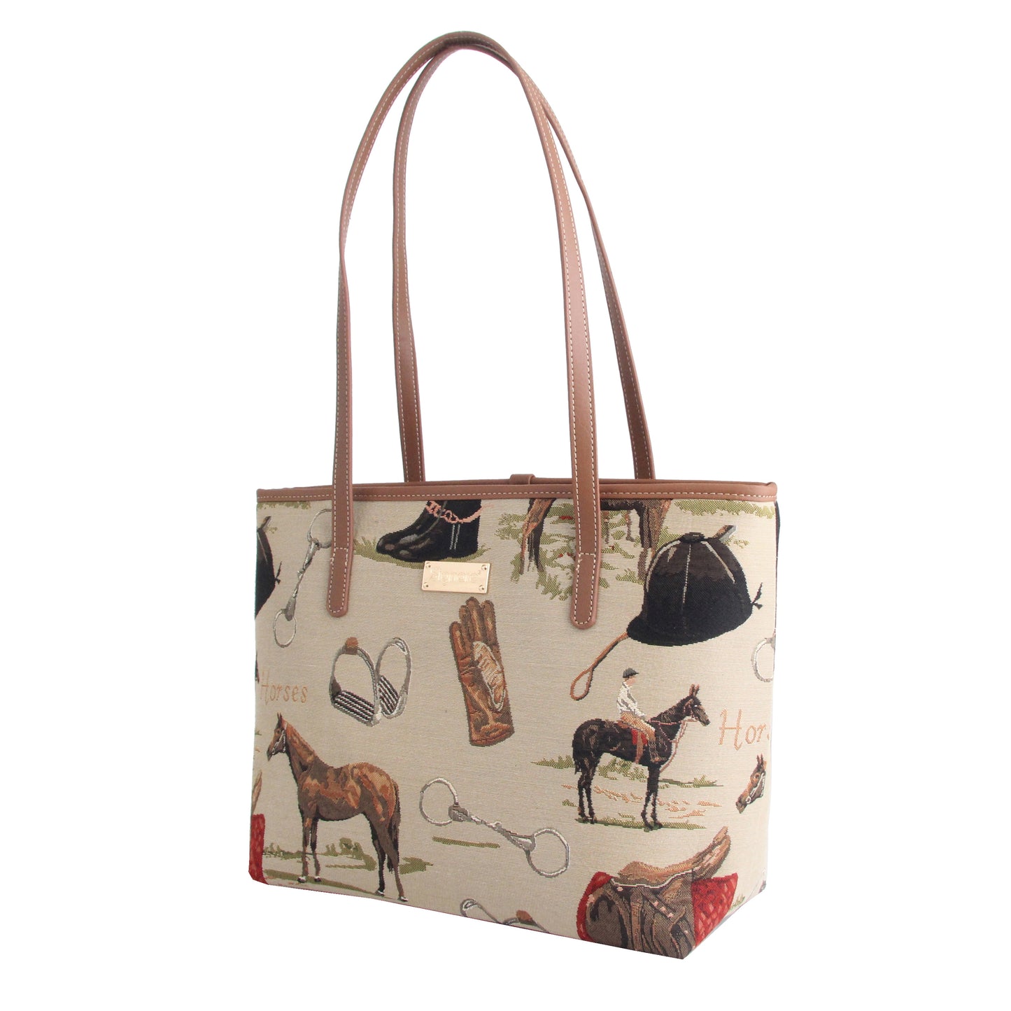 Horse Brown Shoulder Tote Bag