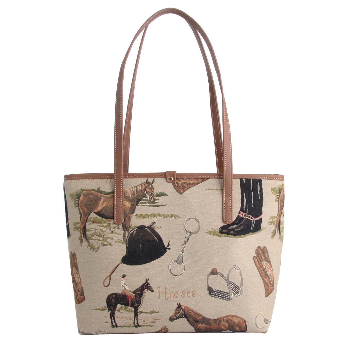 Horse Brown Shoulder Tote Bag