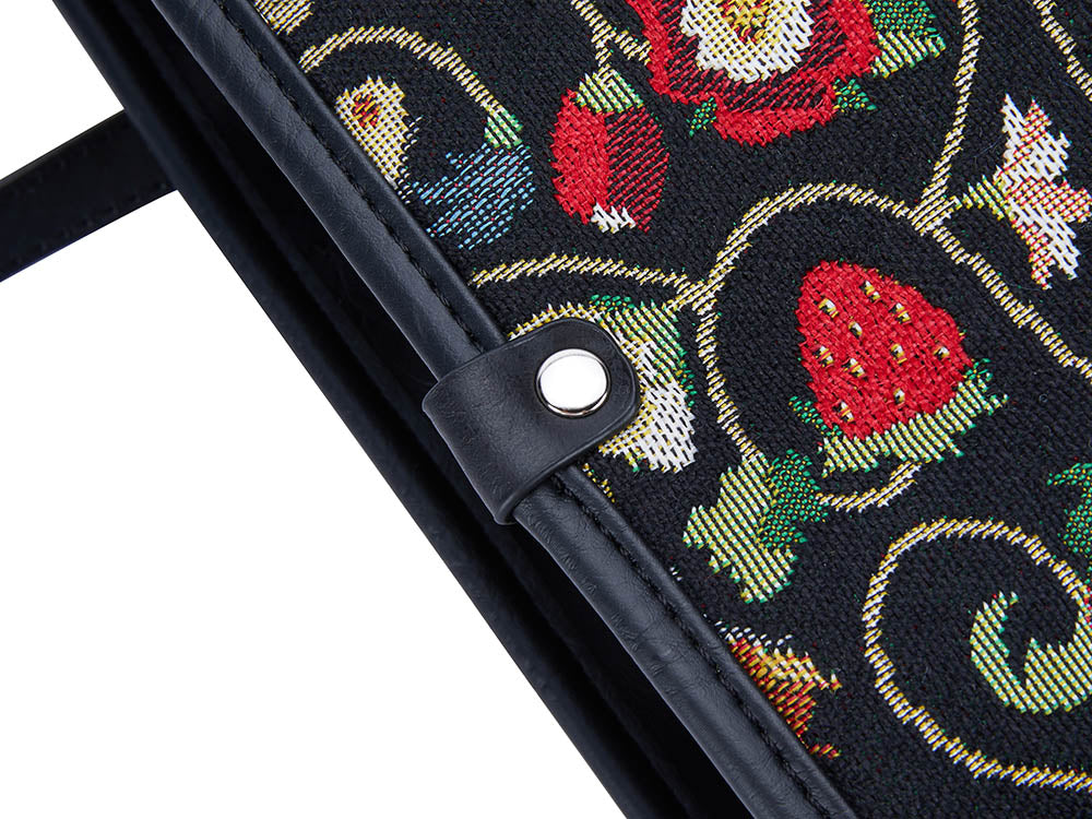 Jacobean Dream Black Shoulder Tote Bag