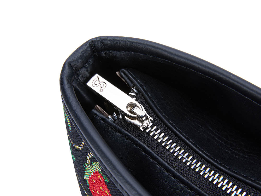 Jacobean Dream Black Shoulder Tote Bag