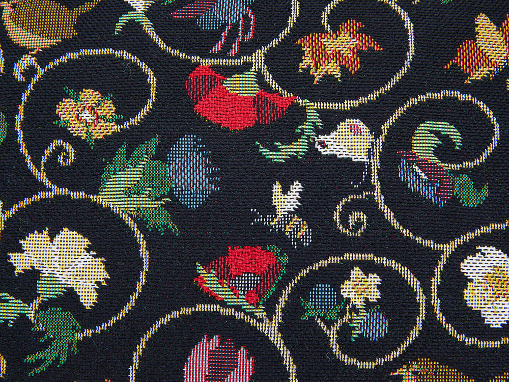 Jacobean Dream Black Shoulder Tote Bag