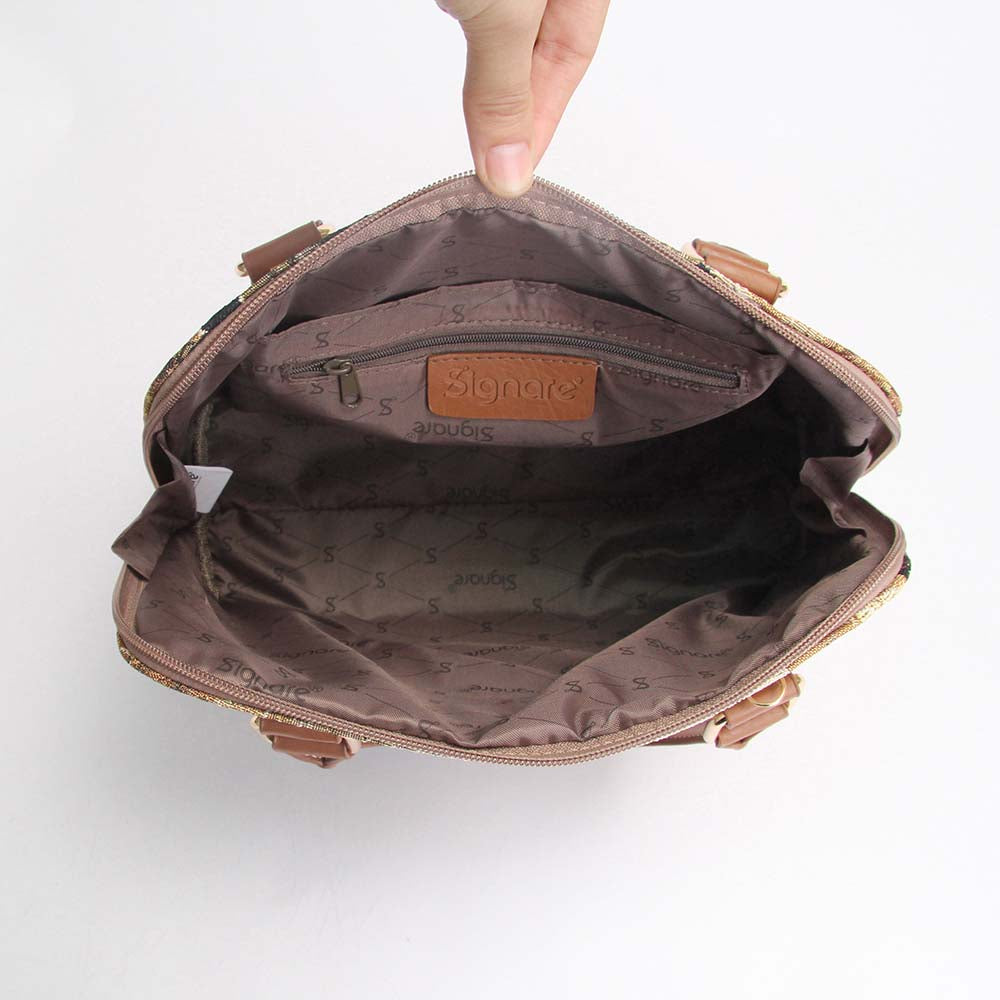 Horse Brown Convertible Top Handle Purse Handbag