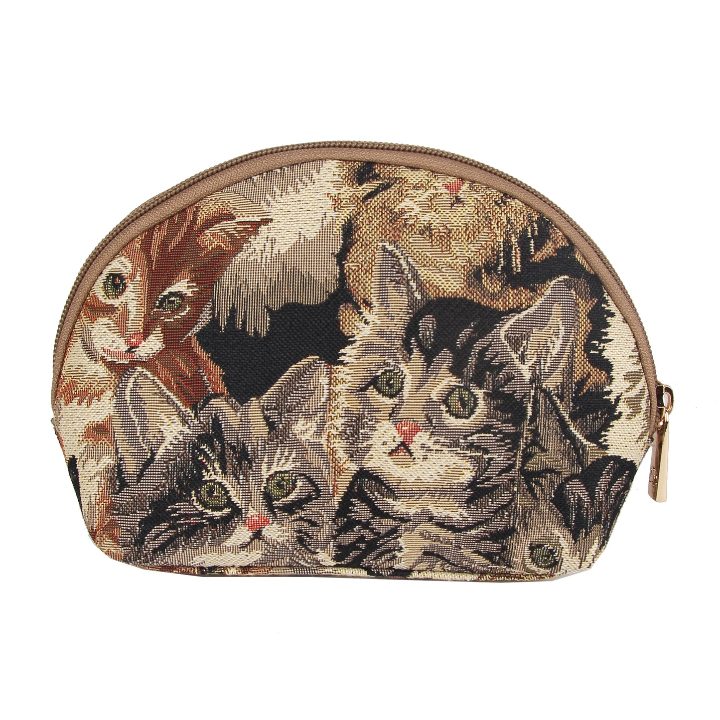 Cat Animal Design Brown Cosmetic Make Up Bag