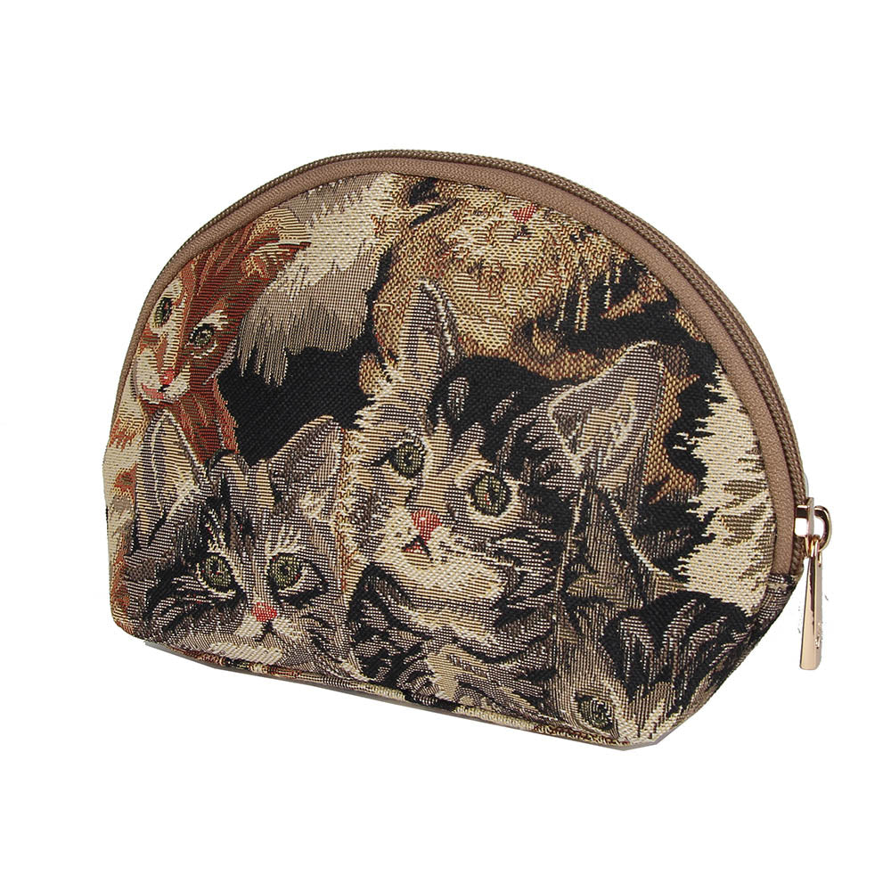 Cat Animal Design Brown Cosmetic Make Up Bag