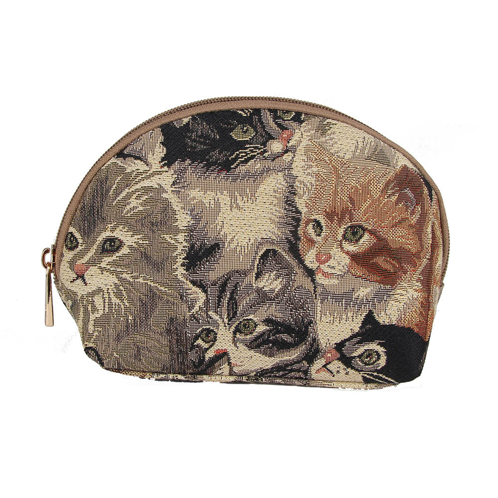Cat Animal Design Brown Cosmetic Make Up Bag