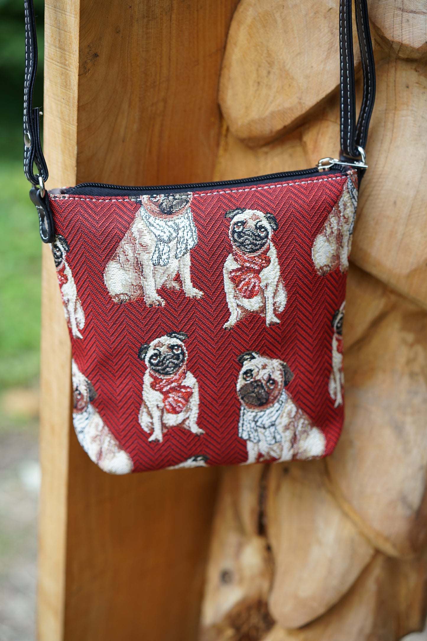 Pug Dog Red Sling Bag