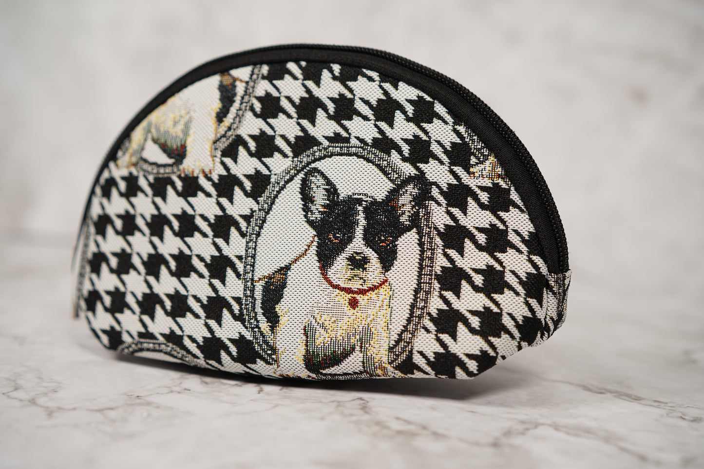 French Bulldog Black and White Cosmetic Make Up Bag