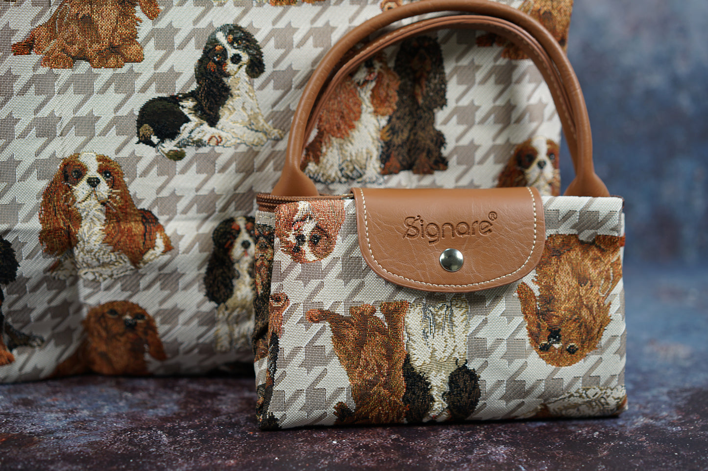 King Charles Cavalier Spaniel Foldaway Grocery Bag