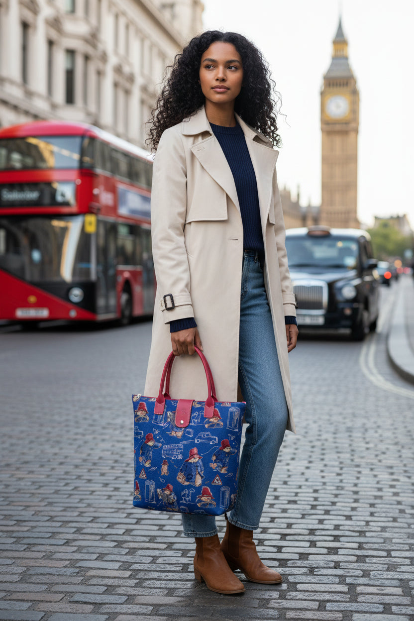 Paddington Bear Blue Folding Bag