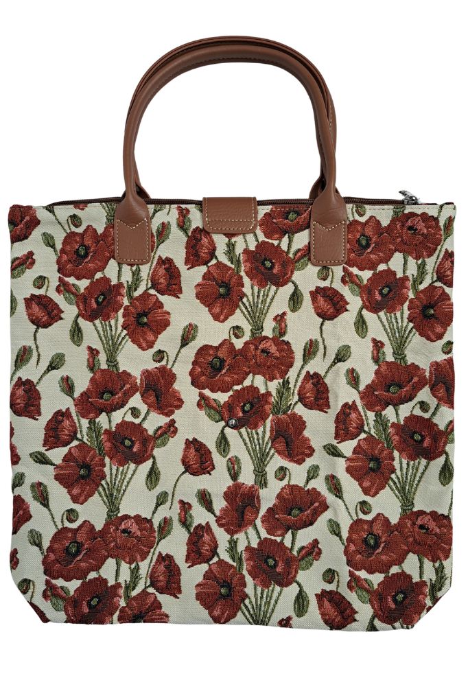 Poppy Floral Red Folding Bag