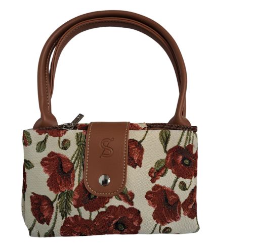 Poppy Floral Red Folding Bag