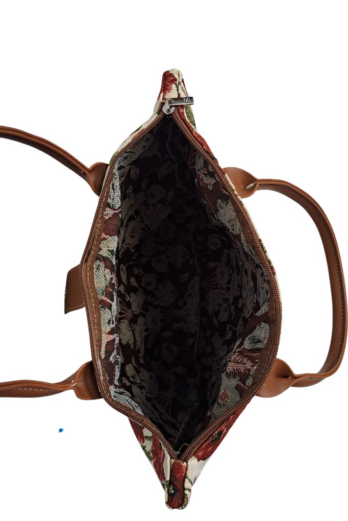 Poppy Floral Red Folding Bag