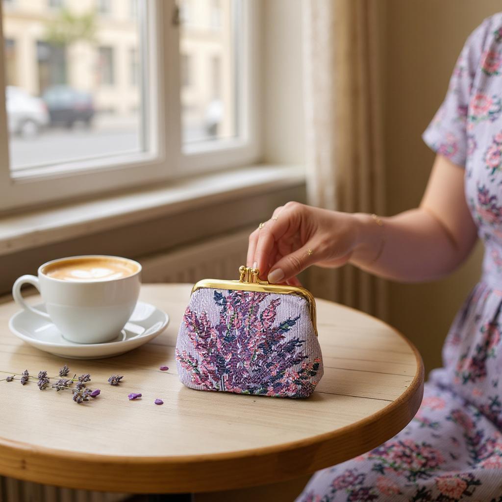 Lavender Coin Clasp Frame Purse