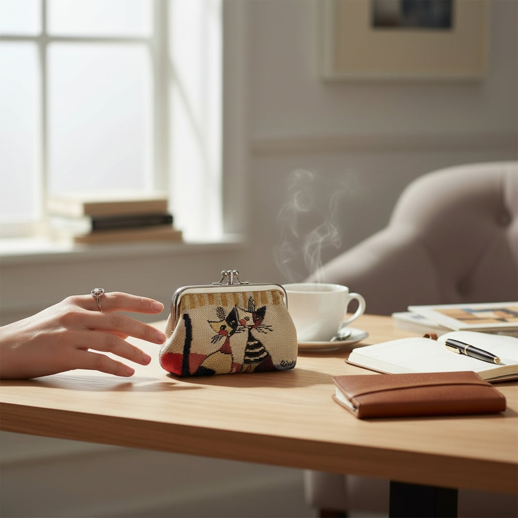 Rosina Cat Cappia Coin Clasp Frame Purse