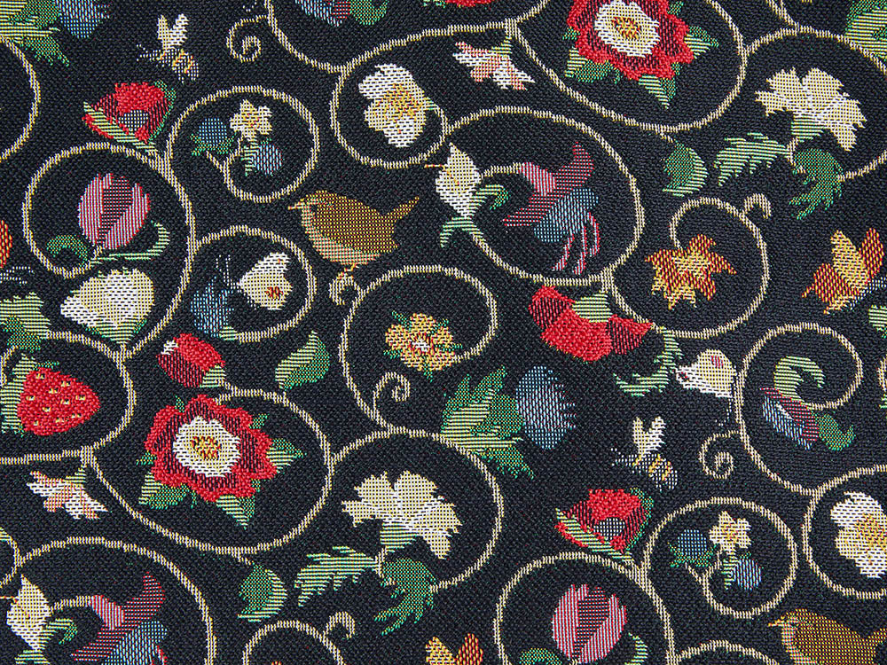 Jacobean Dream Black Hobo Handbag Shoulder Bag