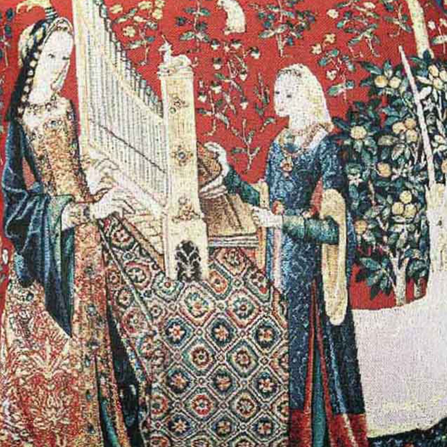 Lady and Unicorn Sense of Hearing Pillowcase/ Cushion Cover 18 x 18 inch