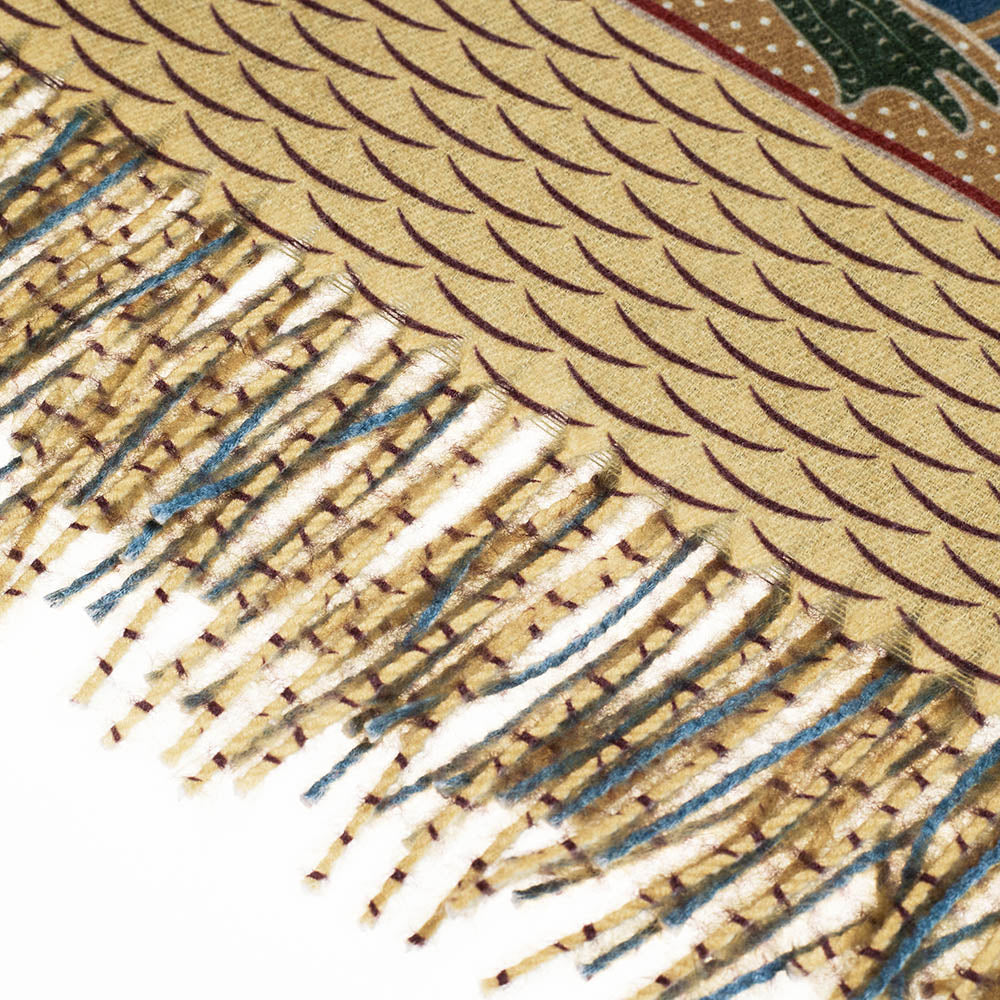 Swan, Rush and Iris Art Pashmina