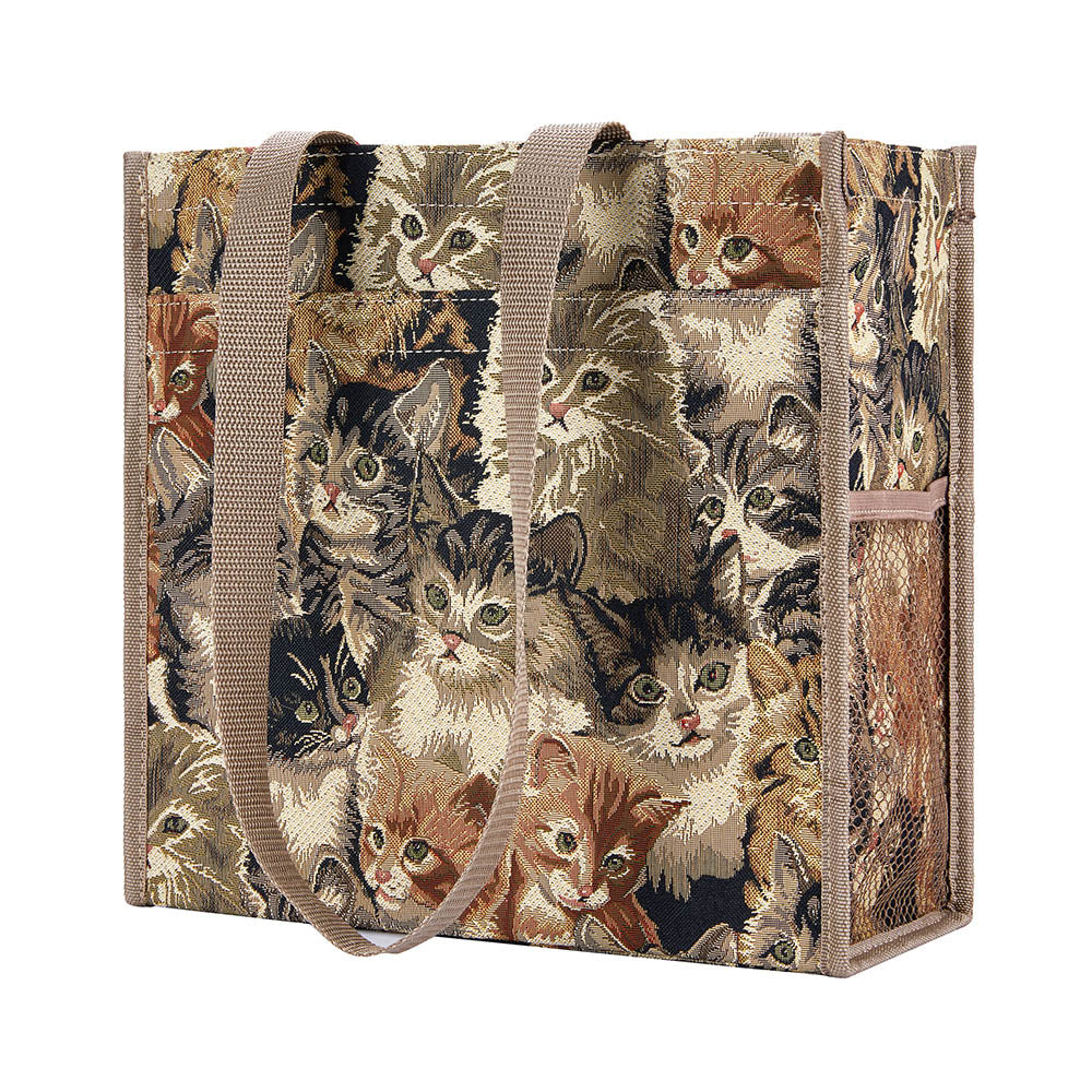 Cat Animal Design Brown Shopper Bag