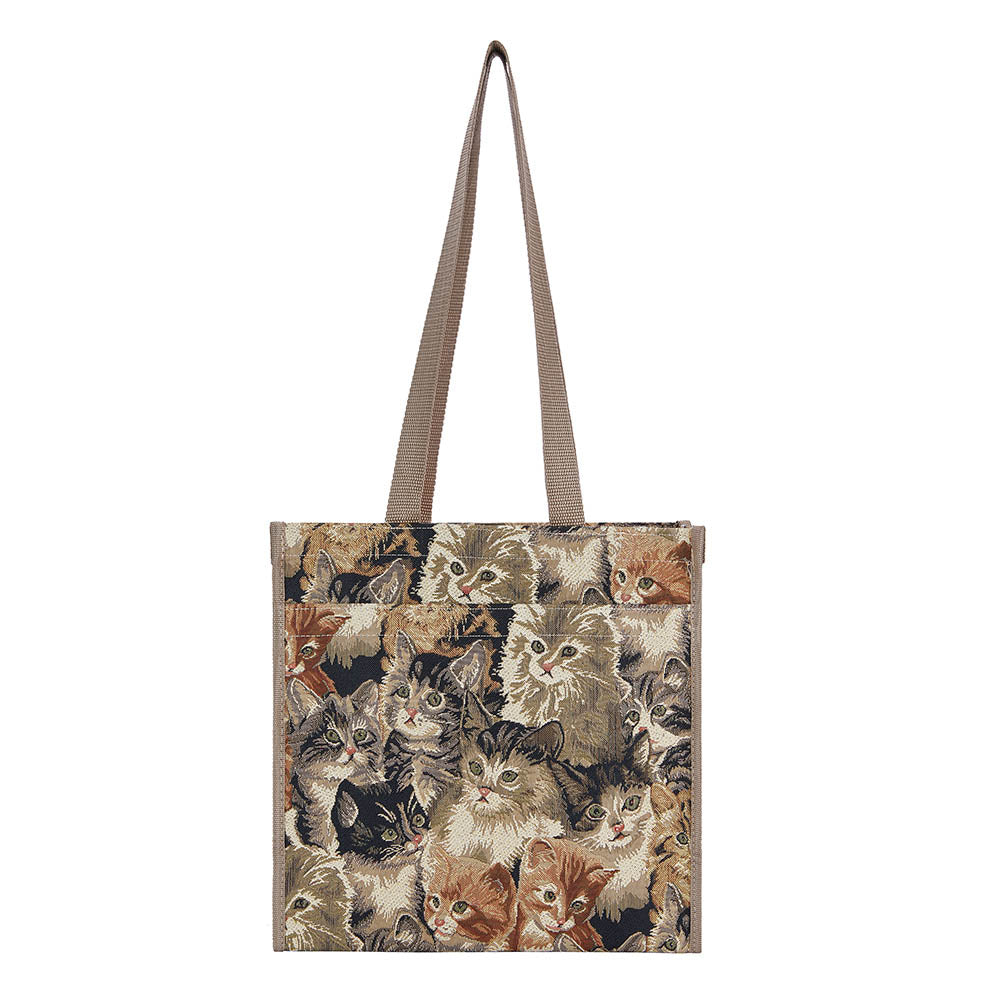 Cat Animal Design Brown Shopper Bag
