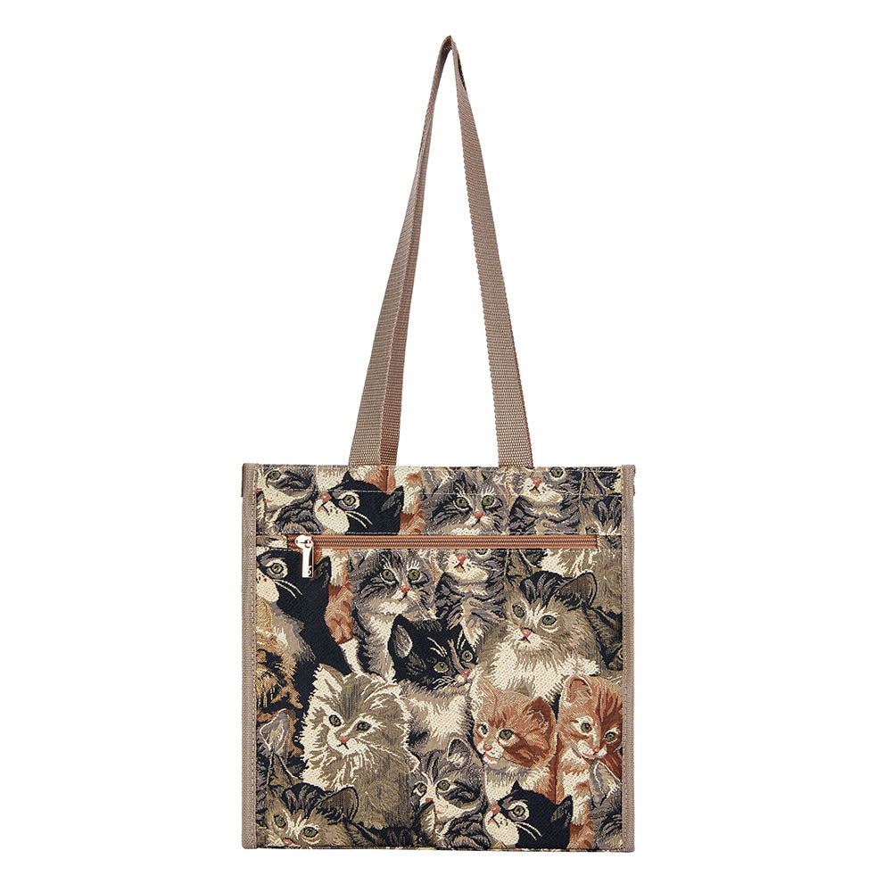 Cat Animal Design Brown Shopper Bag