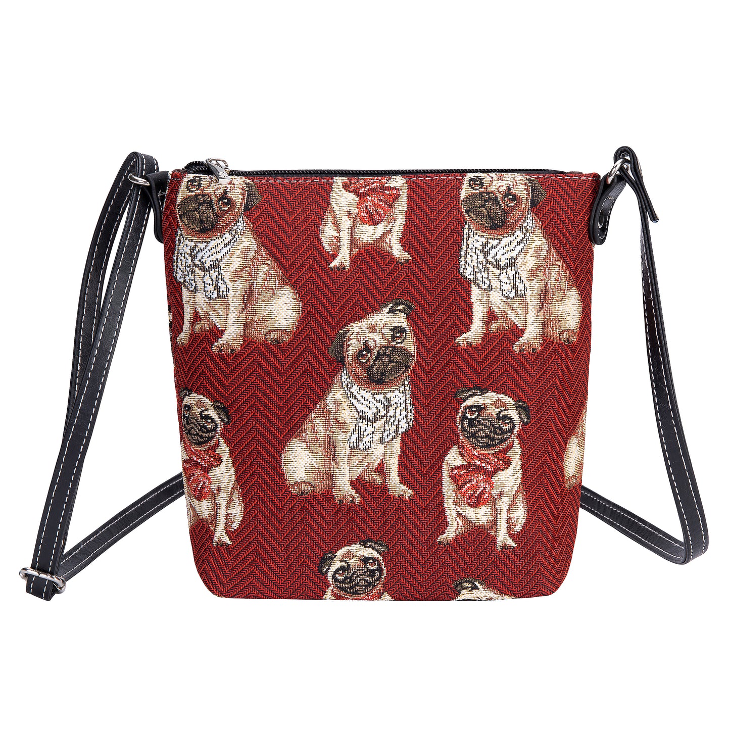 Pug Dog Red Sling Bag
