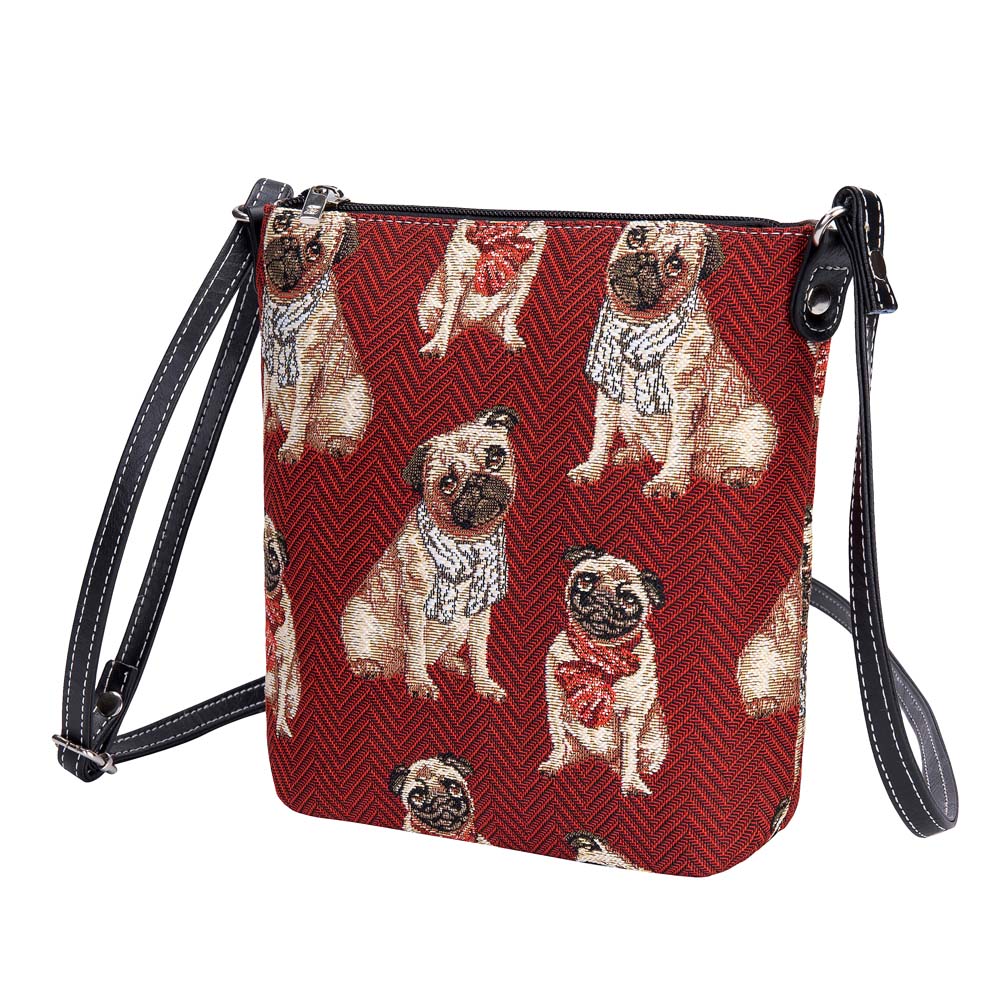 Pug Dog Red Sling Bag