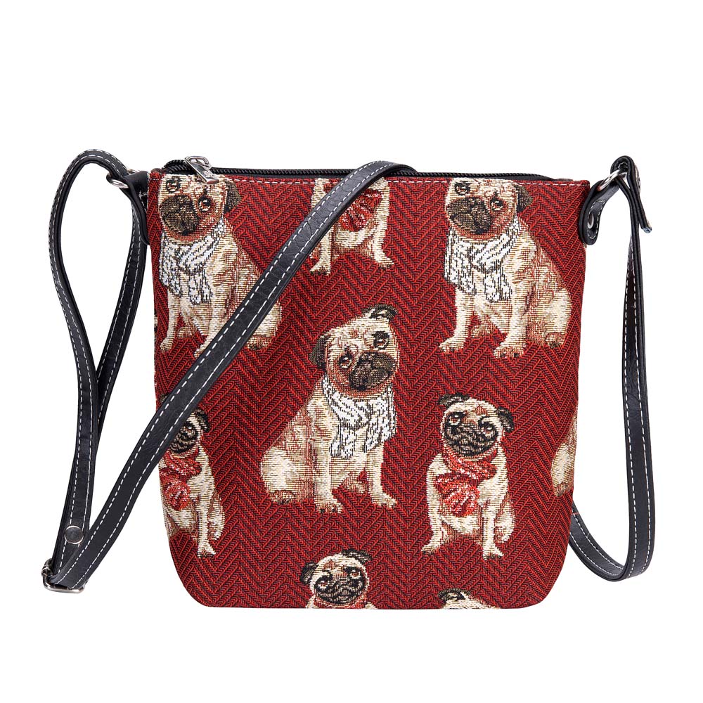 Pug Dog Red Sling Bag