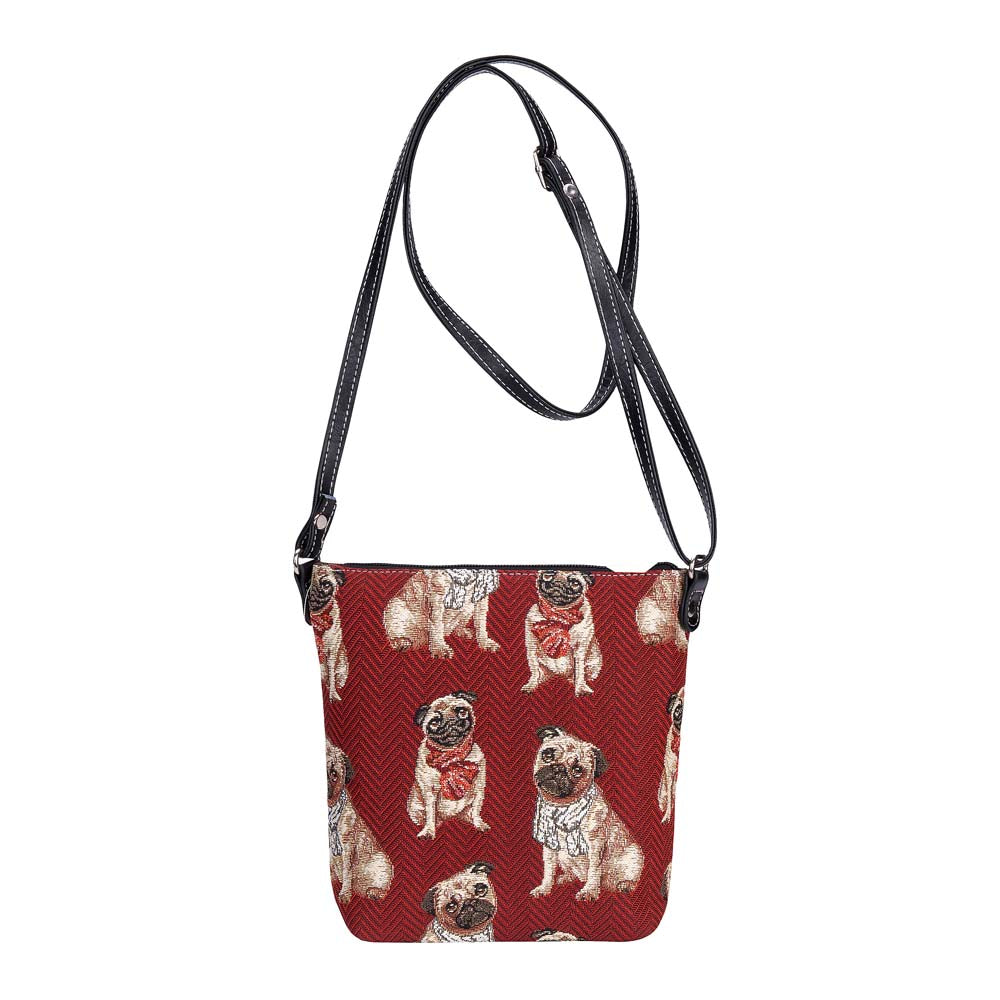 Pug Dog Red Sling Bag