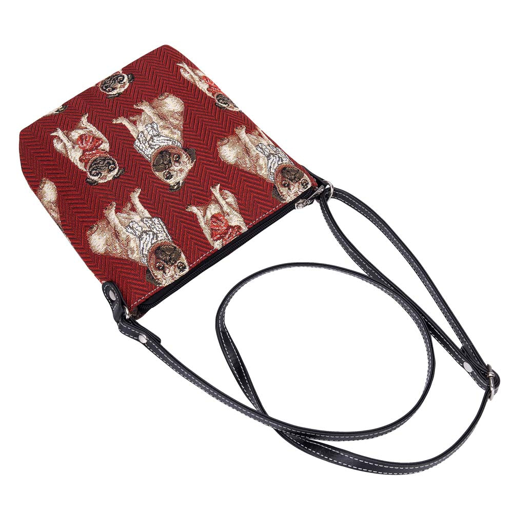 Pug Dog Red Sling Bag