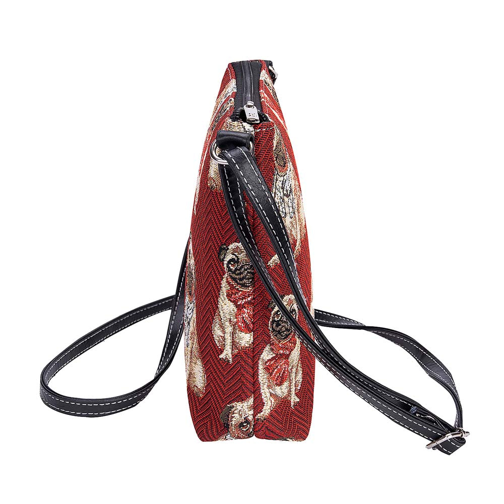 Pug Dog Red Sling Bag
