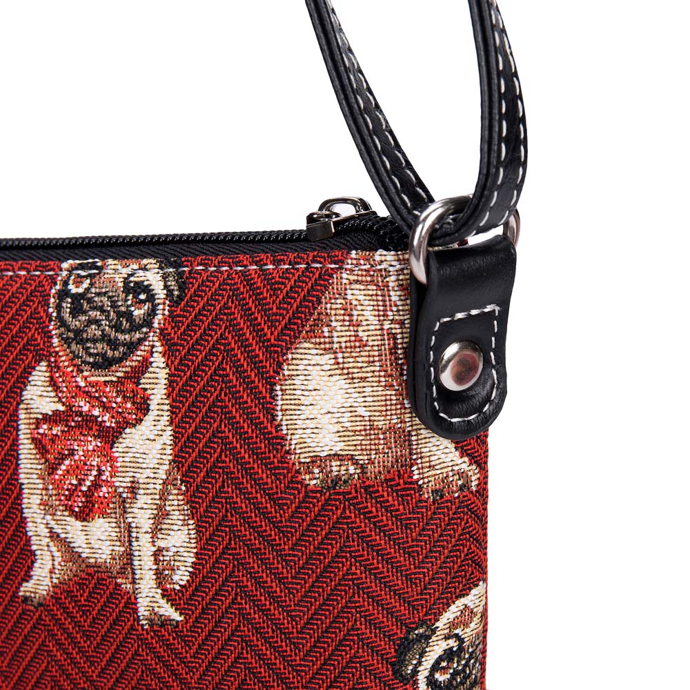 Pug Dog Red Sling Bag