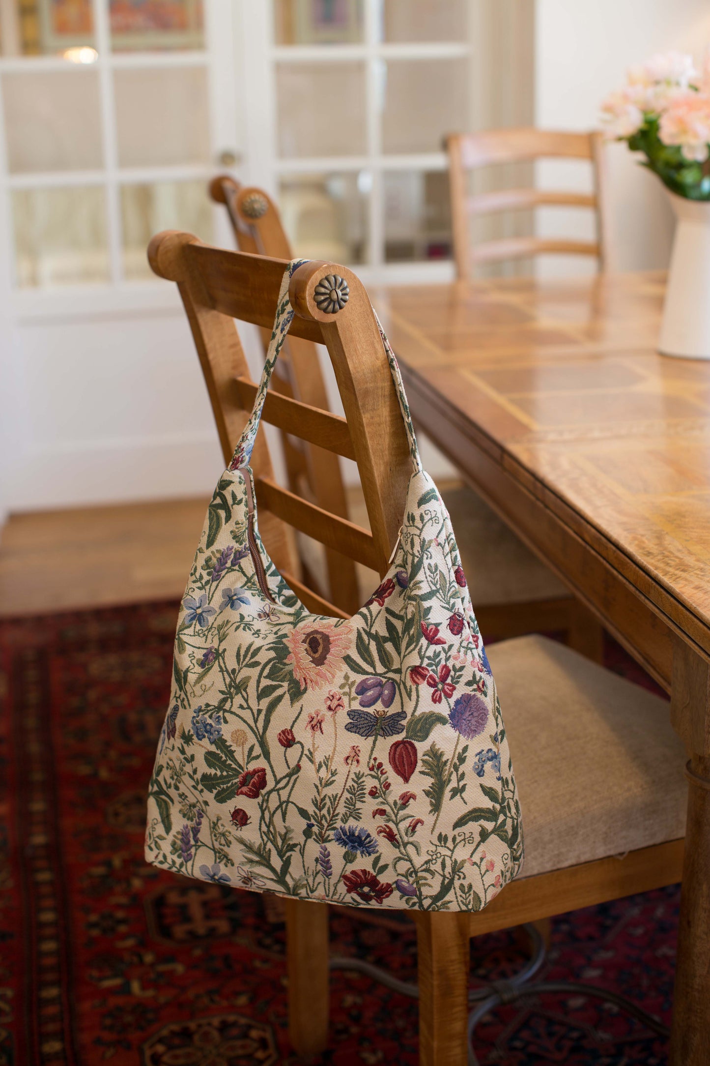 Morning Garden Floral Hobo Handbag Shoulder Bag