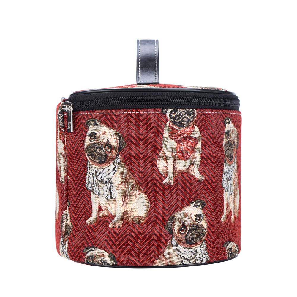 Pug Dog Red Toiletry Bag/ Toiletries Organizer