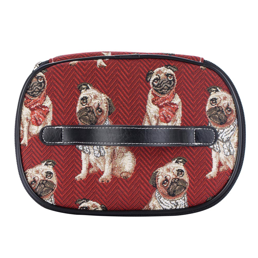 Pug Dog Red Toiletry Bag/ Toiletries Organizer