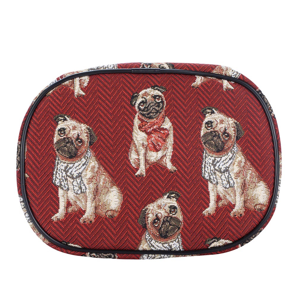 Pug Dog Red Toiletry Bag/ Toiletries Organizer