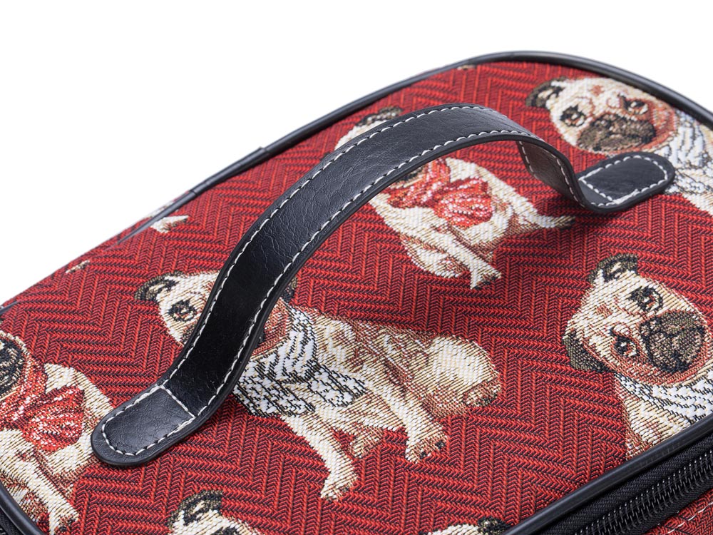 Pug Dog Red Toiletry Bag/ Toiletries Organizer