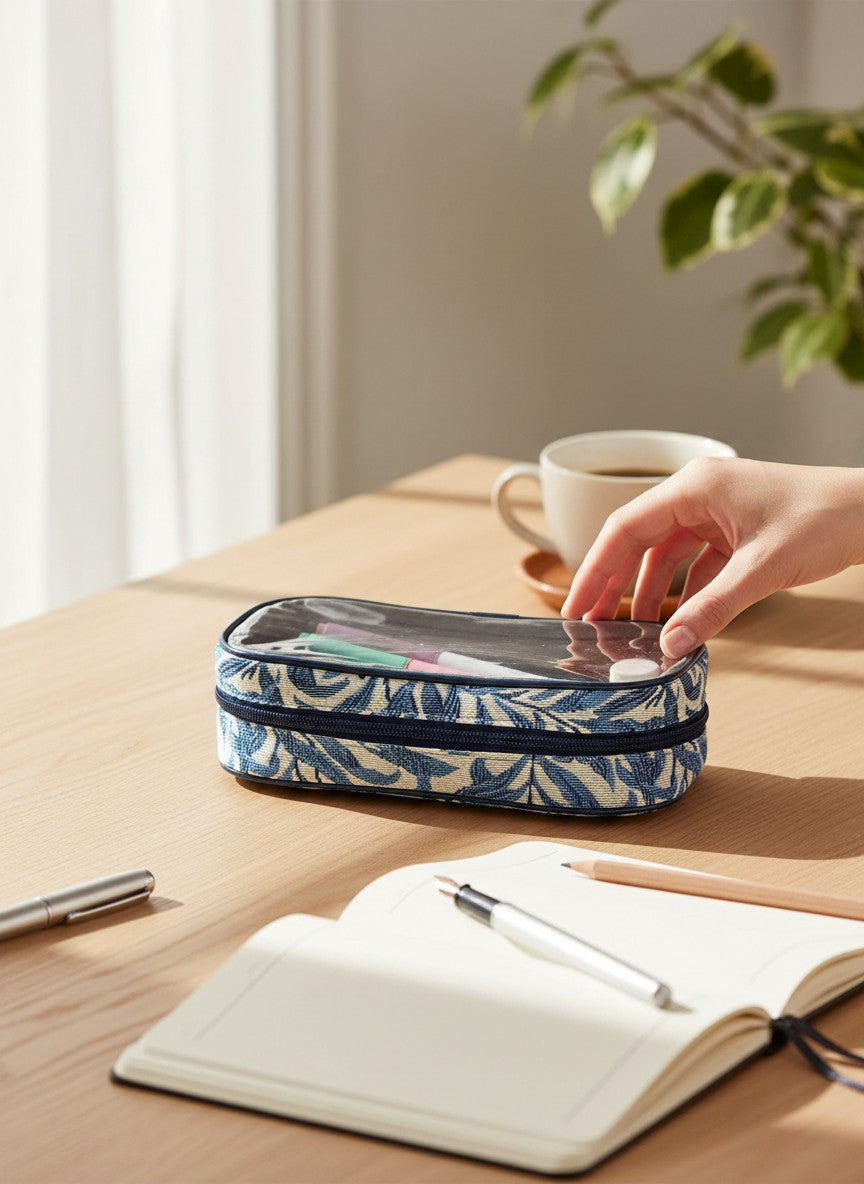 William Morris Willow Bough Blue Universal Accessory Case/ Makeup Bag