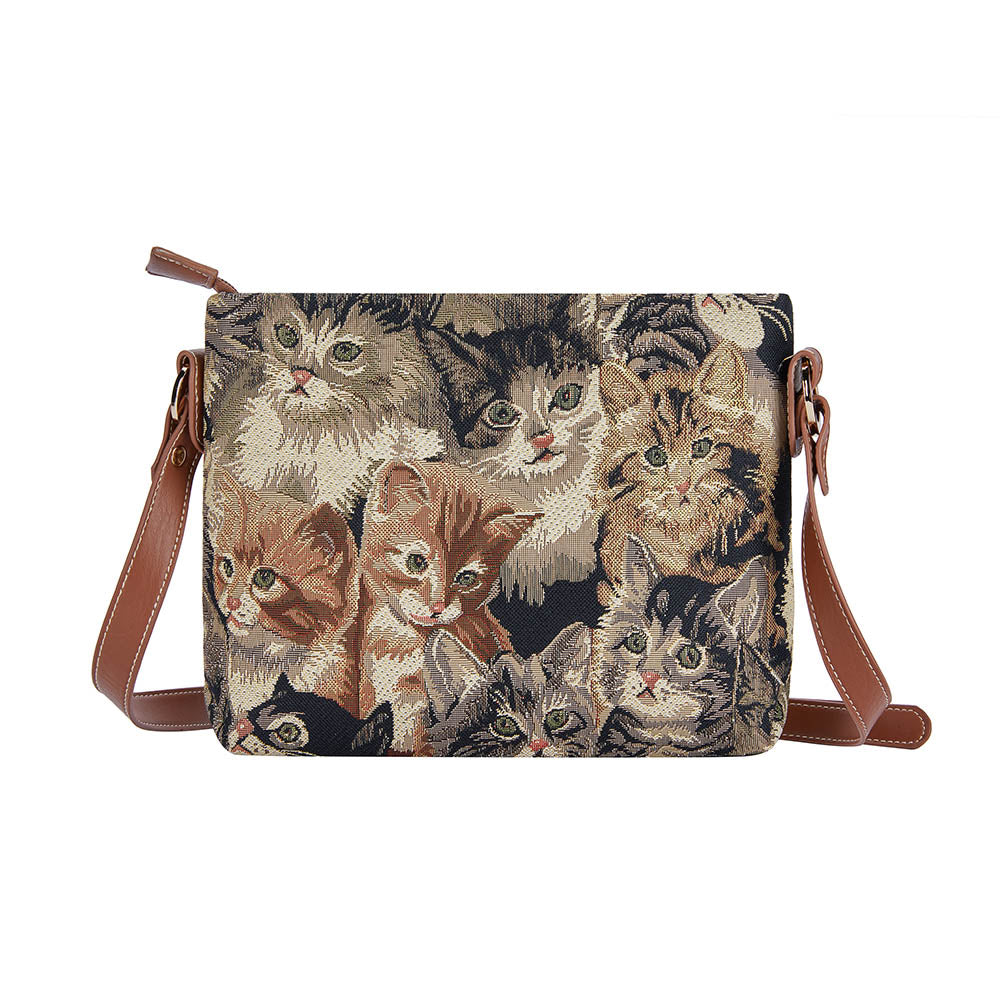 Cat Brown Crossbody Bag