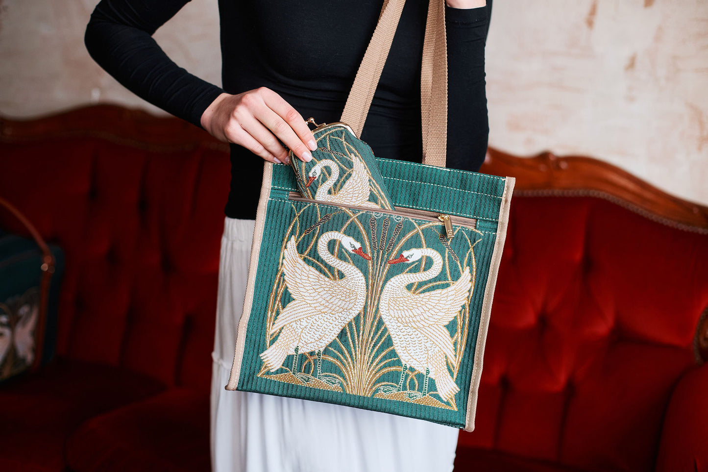 Swan Shopper Shoulder Bag
