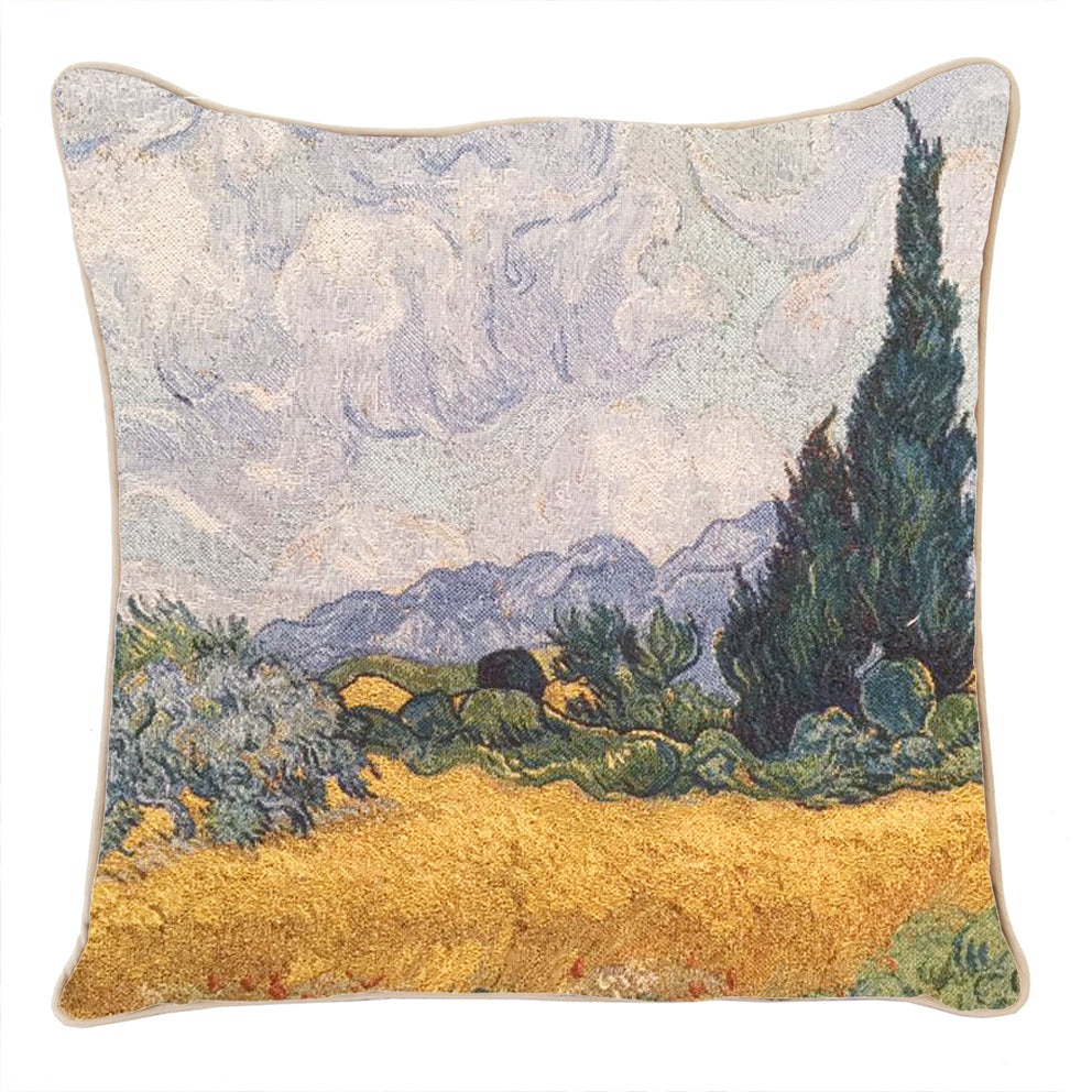 CCOV-ART-VG-WHEAT| VAN GOGH A WHEATFIELD PILLOWCASE/CUSHION COVER 18X18 INCH - www.signareusa.com
