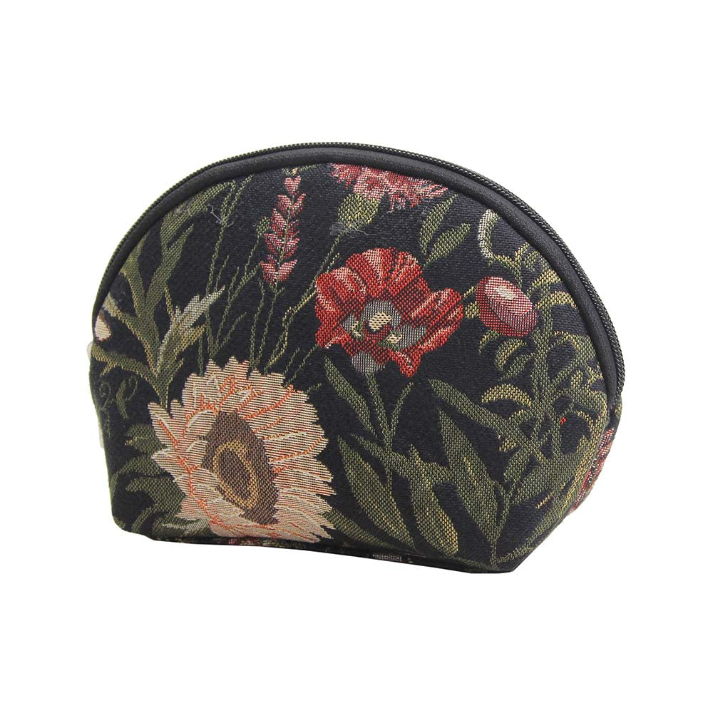 Morning Garden Black Cosmetic Make Up Bag