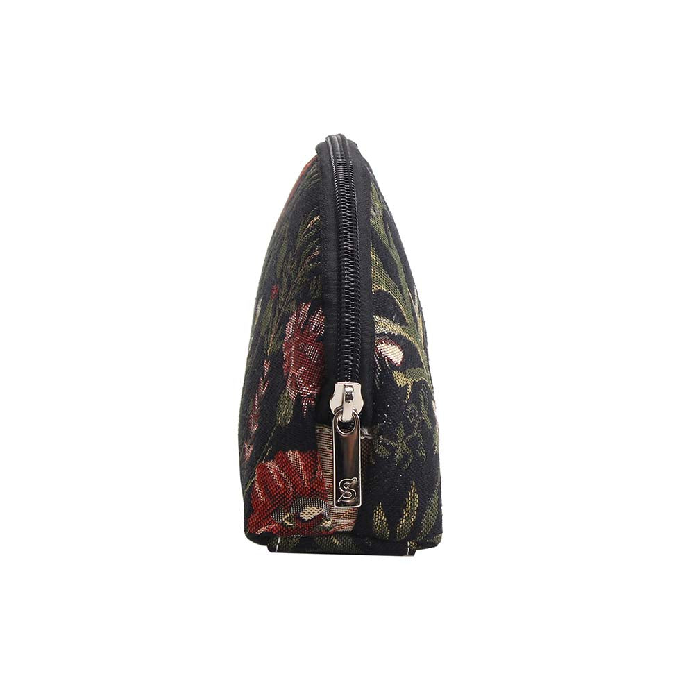 Morning Garden Black Cosmetic Make Up Bag
