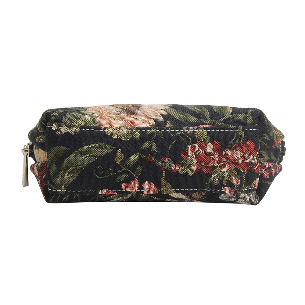 Morning Garden Black Cosmetic Make Up Bag