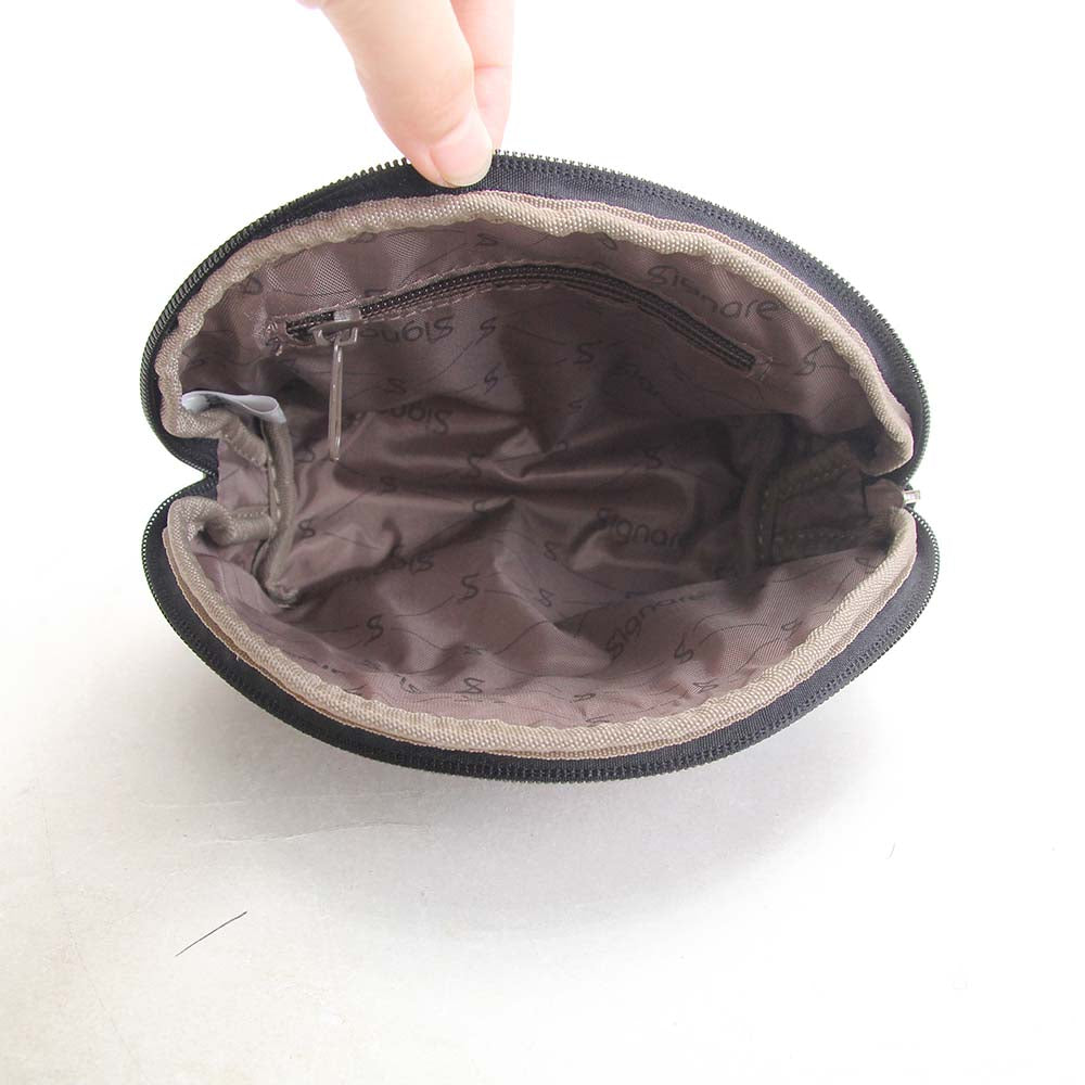Morning Garden Black Cosmetic Make Up Bag