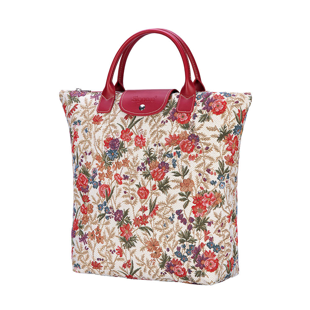 FDAW-FLMD | Flower Meadow FOLDAWAY GROCERY BAG - www.signareusa.com